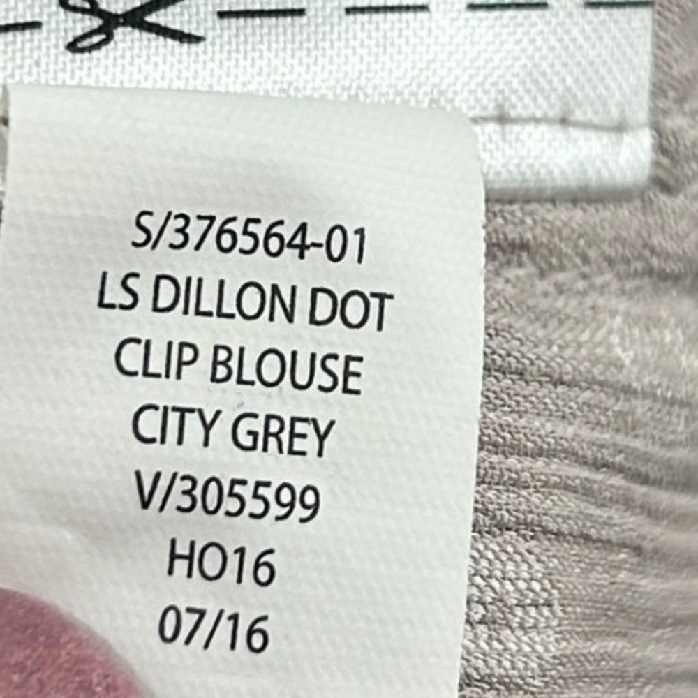 Banana Republic Dillon Clip Dot Blouse City Grey XS - Picture 7 of 8
